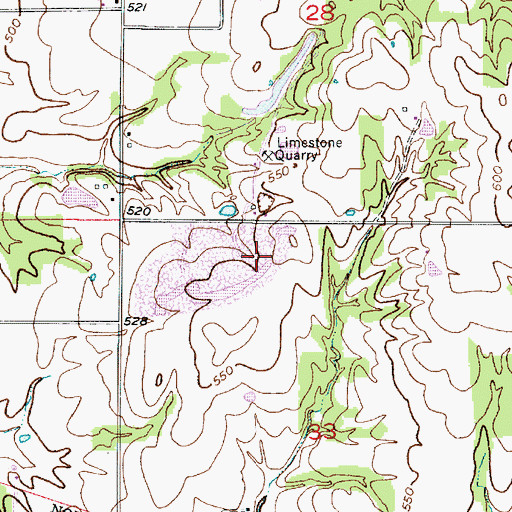 Topographic Map of Kixmiller Quarry, IN