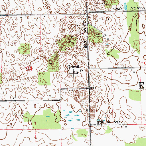 Topographic Map of Ligonier Pit, IN