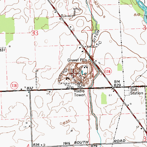 Topographic Map of Linn Grove Quarry, IN