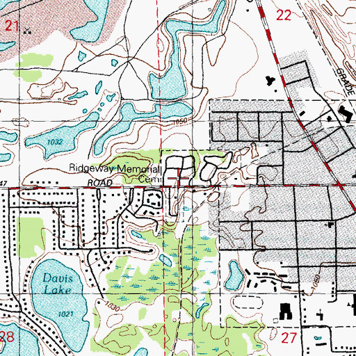 Topographic Map of Oxford Township Cemetery, MI