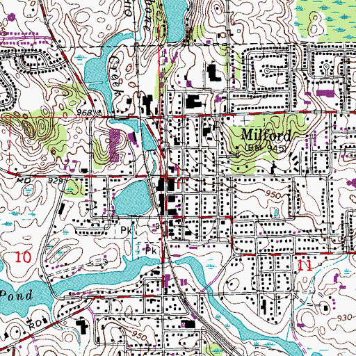 Topographic Map of Milford Historical Museum, MI
