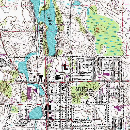 Topographic Map of Muir Middle School, MI