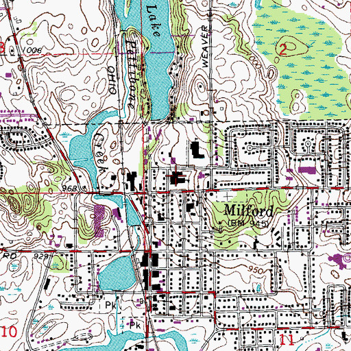 Topographic Map of Baker Elementary School, MI