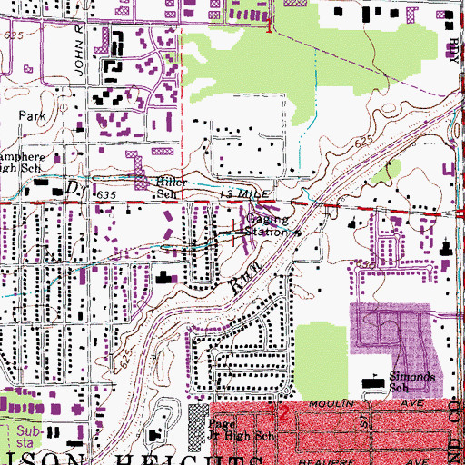 Topographic Map of Ambassador Park, MI