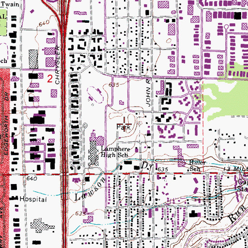 Topographic Map of Civic Center Park, MI