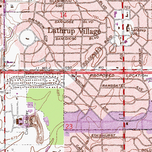 Topographic Map of Goldengate Park, MI
