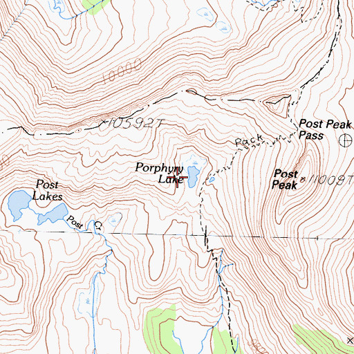 Topographic Map of Porphyry Lake, CA