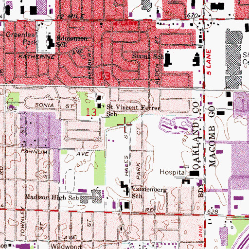 Topographic Map of Rosies Park, MI