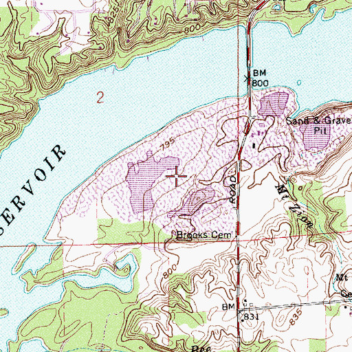 Topographic Map of McCordsville Pit, IN