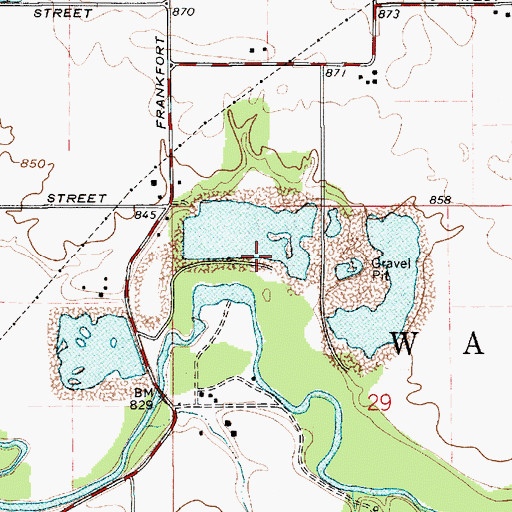 Topographic Map of Midstate Aggregate Pit, IN
