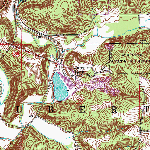 Topographic Map of Shoals Mine, IN