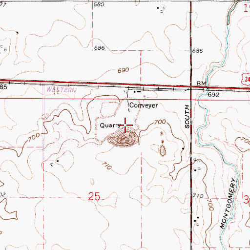 Topographic Map of Newton County Quarry, IN