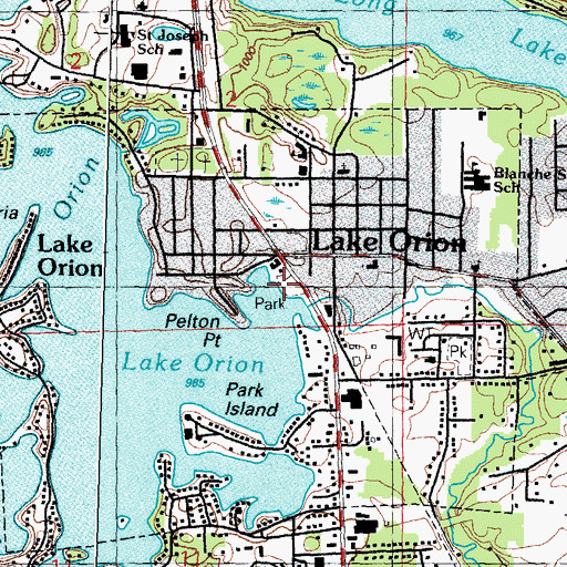 Topographic Map of Green's Park, MI