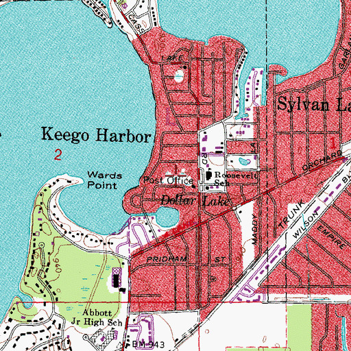 Topographic Map of Fran Leaf Park, MI