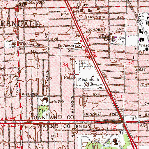 Topographic Map of David Oppenheim Park, MI