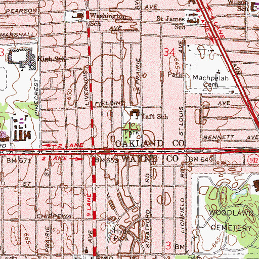 Topographic Map of Garbutt Park, MI