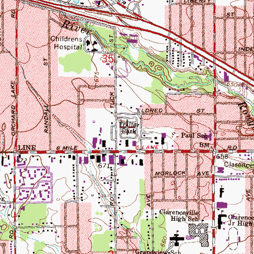 Topographic Map of Little Valley Estates Mobile Home Park, MI