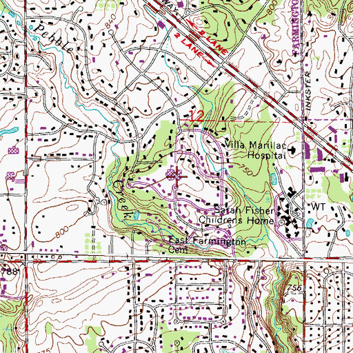 Topographic Map of Wood Creek Elementary School, MI