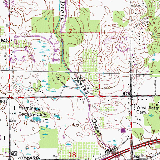 Topographic Map of Copper Creek Golf Course, MI