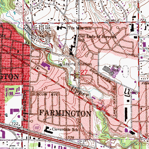 Topographic Map of Shiawassee Park, MI