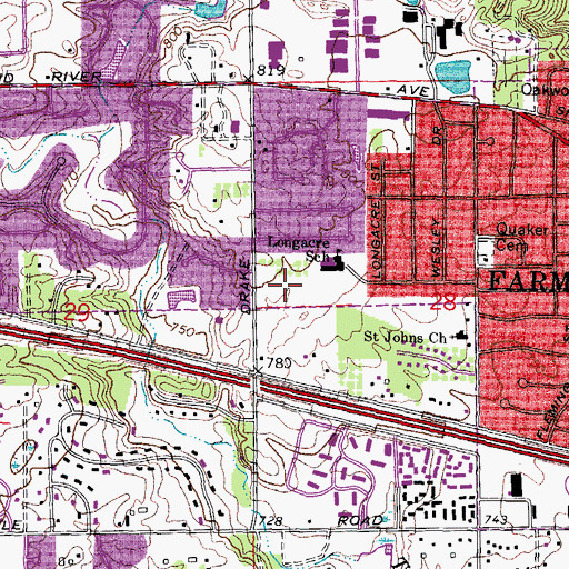 Topographic Map of Drake Park, MI
