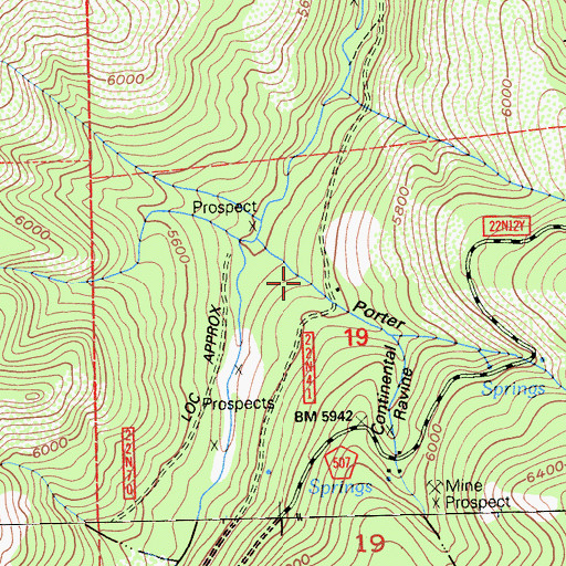 Topographic Map of Porter Ravine, CA