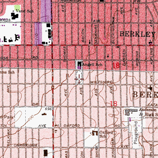 Topographic Map of Angell Park, MI