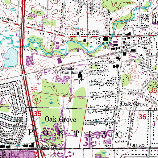 Topographic Map of Auburn Elementary School, MI
