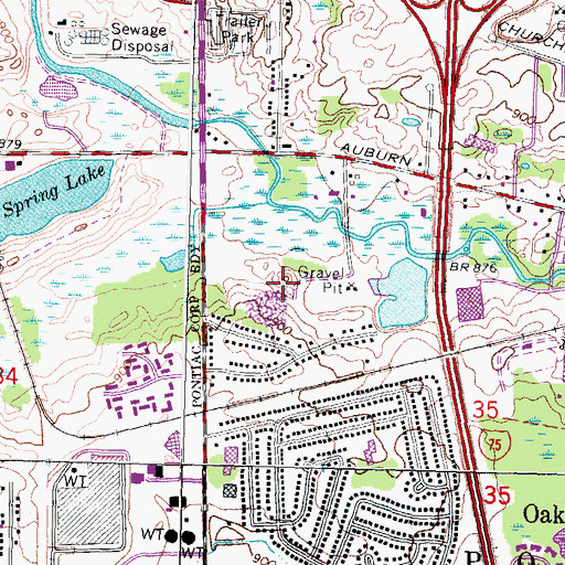 Topographic Map of Sheffield Estates Mobile Home Park, MI