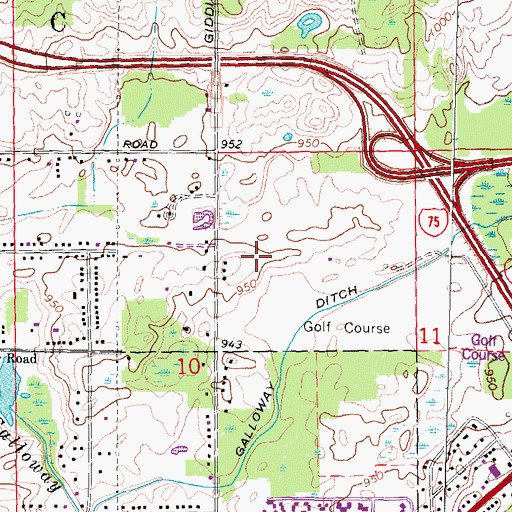 Topographic Map of Fieldstone Golf Club, MI