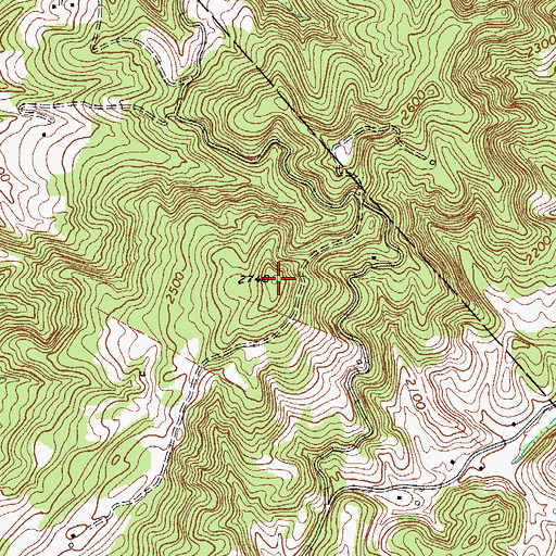 Topographic Map of Pynes Mountain, WV