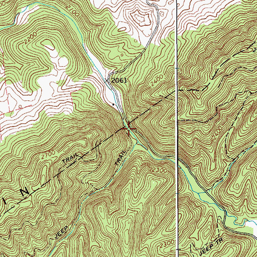 Topographic Map of McGlones Notch, WV