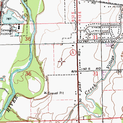 Topographic Map of Park Road Gravel Pit, IN