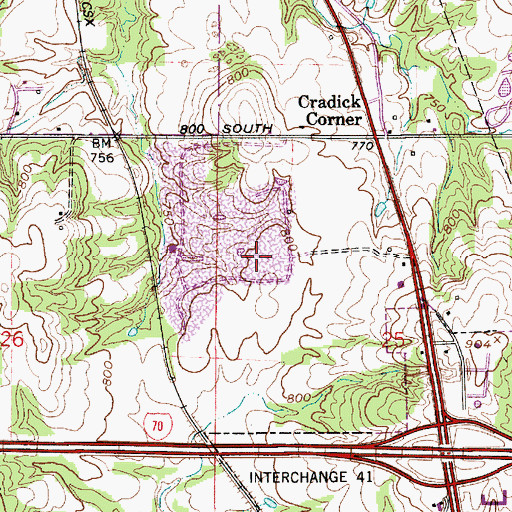 Topographic Map of Putnam County Stone Pit, IN