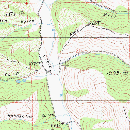 Topographic Map of Portugese Gulch, CA
