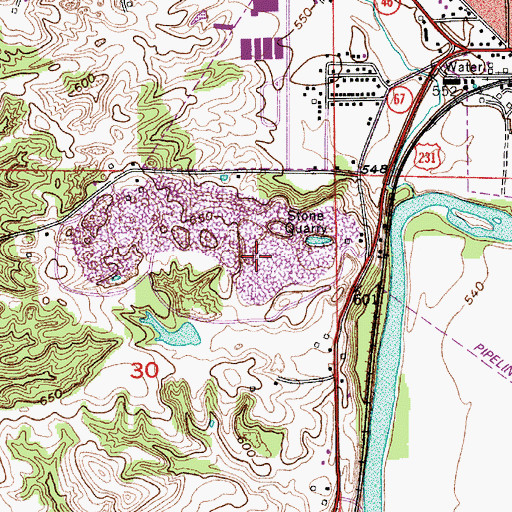 Topographic Map of Spencer 520 Quarry, IN