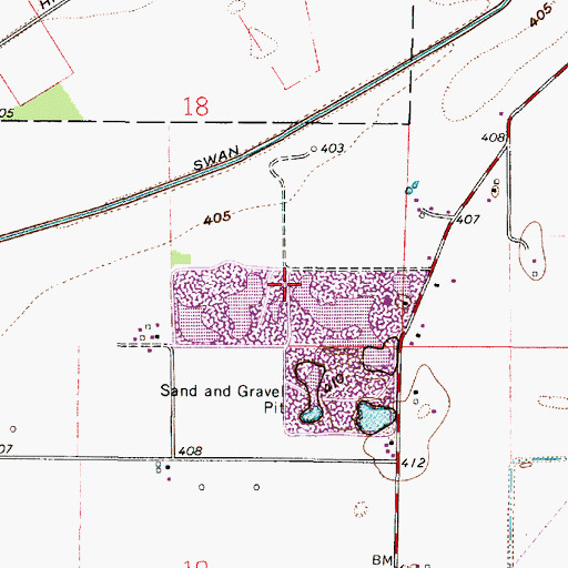 Topographic Map of Saint Thomas Pit, IN