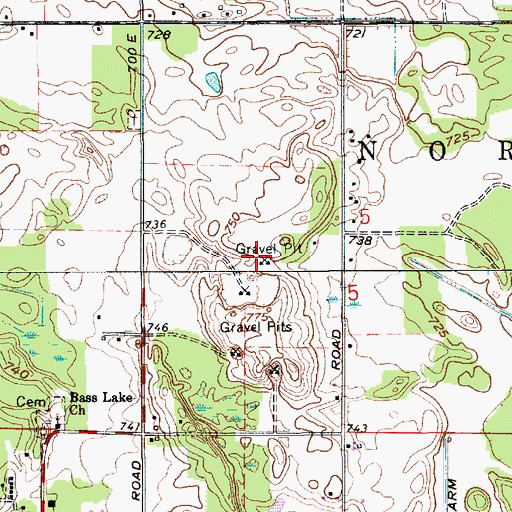 Topographic Map of Starke County Pit, IN