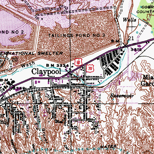 Topographic Map of Bloody Tanks Wash, AZ