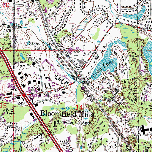 Topographic Map of Bloomfield Hills Station (historical), MI