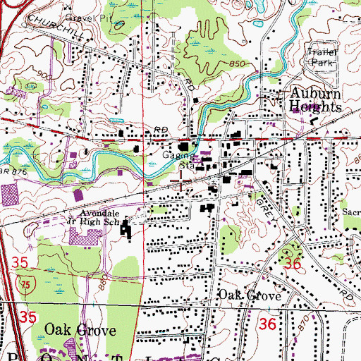 Topographic Map of Auburn Heights Station (historical), MI