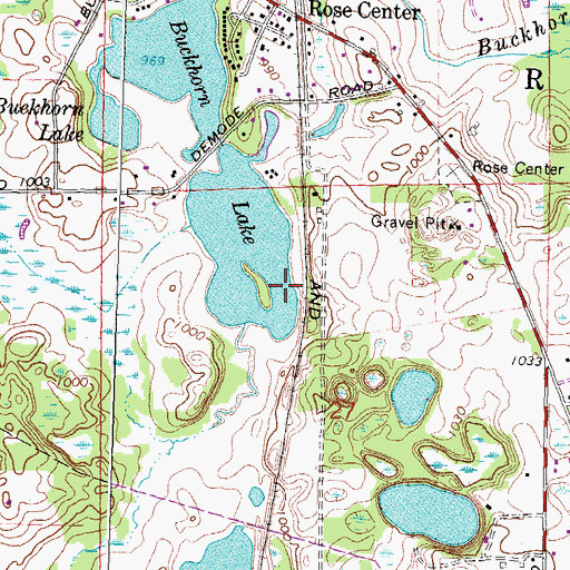 Topographic Map of Rose Center Station (historical), MI