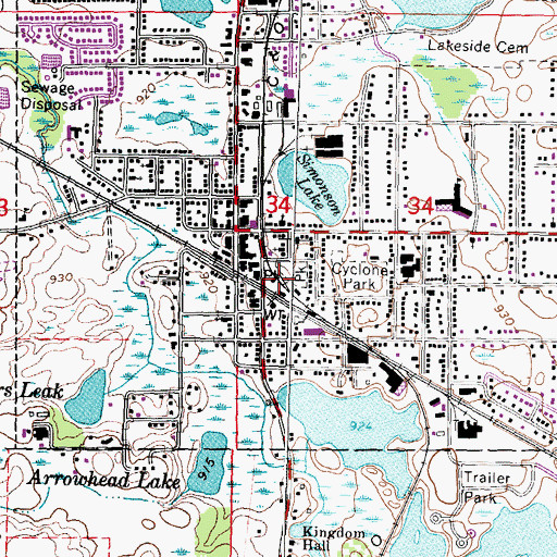Topographic Map of Holly Station (historical), MI