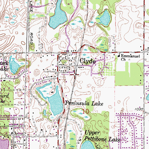 Topographic Map of Clyde Station (historical), MI