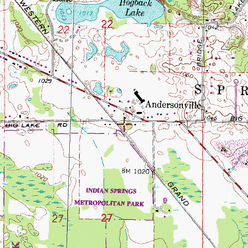 Topographic Map of Andersonville Station (historical), MI