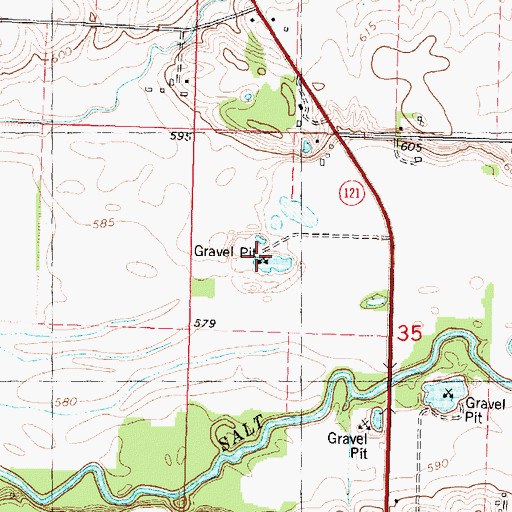 Topographic Map of Allsopp Sand and Gravel Pit, IL