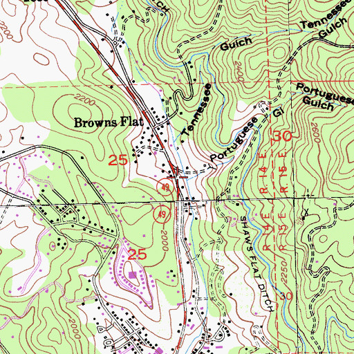 Topographic Map of Portuguese Gulch, CA