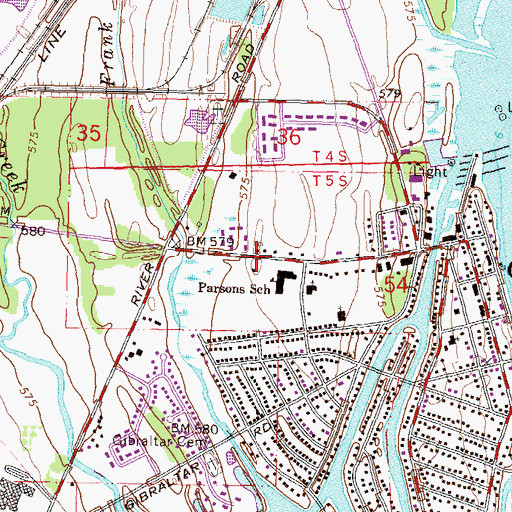 Topographic Map of Battle of Brownstown Historical Marker, MI