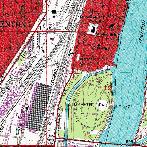Topographic Map of Battle of Monguagon Historical Marker, MI
