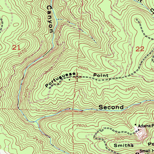 Topographic Map of Portuguese Point, CA